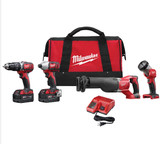 Milwaukee 2696-24 M18 Cordless Lithium-Ion 4-Tool Combo Kit 2696-24