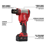 Milwaukee 2676-22 M18 FORCE LOGIC 10-Ton Knockout Tool 1/2 in. to 2 in. Kit