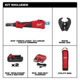 Milwaukee 2978-22 M18 FORCE LOGIC 6T Linear Utility Crimper Kit w/ Snub Nose Jaw