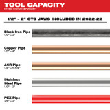 Milwaukee 2922-22M M18 FORCE LOGIC Press Tool Kit w/ One-Key with 1/4"-7/8" Streamline ACR Jaws