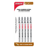 Diablo DJT101D5 4 in. 6 TPI High Carbon Steel T-Shank Jig Saw Blades for Fast Cuts in Clean Wood (5-Pack)