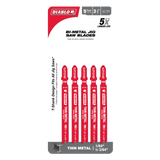 Diablo DJT121GF5 3-5/8 in. 30 TPI Bi-Metal T-Shank Jig Saw Blades for Thin Metal (5-Pack)