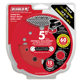 Diablo DCD050060H15G 5 in. 60 Grit (Ultra Coarse) ROS Hook & Lock Discs (15-Pack)
