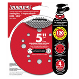 Diablo DCD050120H04G 5 in. 120 Grit (Fine) ROS Hook & Lock Discs (4-Pack)