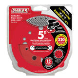 Diablo DCD050320H15G 5 in. 320 Grit (Super Fine) ROS Hook & Lock Discs (15-Pack)