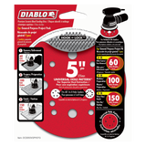 Diablo DCD050VGPH07G 5 in. ROS Hook & Lock Disc Project Pack General Purpose (7-Pack)