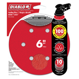 Diablo DCD060100H10G 6 in. 100 Grit (Medium) ROS Hook & Lock Discs (10-Pack)