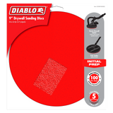 Diablo DCD090100H05G 9 in. 100 Grit (Medium) Drywall ROS Hook & Lock Discs (5-Pack)