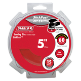 Diablo DCD050060P15G 5 in. 60 Grit (Ultra Coarse) ROS StickFast Discs (15-Pack)