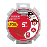 Diablo DCD050080P50G 5 in. 80 Grit (Coarse) ROS StickFast Discs (50-Pack)