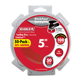 Diablo DCD050100P50G 5 in. 100 Grit (Medium) ROS StickFast Discs (50-Pack)