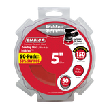 Diablo DCD050150P50G 5 in. 150 Grit (Very Fine) ROS StickFast Discs (50-Pack)