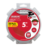 Diablo DCD050220P50G 5 in. 220 Grit (Ultra Fine) ROS StickFast Discs (50-Pack)