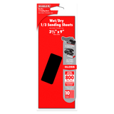 Diablo DCS323800S10W Wet/Dry 1/3 Sheet (3-2/3 in x 9 in.) 800-Grit (Ultra Polish) Sanding Sheet (10-Piece)