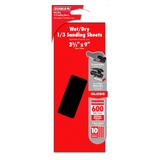 Diablo DCS323600S10W Wet/Dry 1/3 Sheet (3-2/3 in x 9 in.) 600-Grit (Polishing) Sanding Sheet (10-Piece)