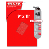 Diablo DCS911ASTS06G 9 in. x 11 in. Sanding Sheet Assorted Pack (6-Piece)