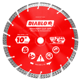 Diablo DMADST1000 10 in. Diamond Segmented Turbo Cut-Off Discs for Masonry