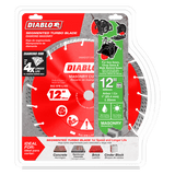 Diablo DMADST1200 12 in. Diamond Segmented Turbo Cut-Off Discs for Masonry