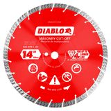 Diablo DMADST1400 14 in. Diamond Segmented Turbo Cut-Off Discs for Masonry