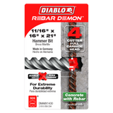 Diablo DMAMX1430 11/16 in. x 16 in. x 21 in. Rebar Demon SDS-Max 4-Cutter Full Carbide Head Hammer Drill Bit