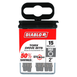 Diablo DSQ22P15 2 in. #2 Square Drive Bits (15-Pack)