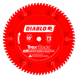 Diablo D1072CD 10 in. x 72 Tooth Composite Material/Plastics TrexBlade