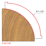 Freud 34-140 1-1/2" Radius Rounding Over Bit (Quadra-Cut)