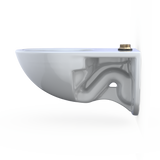 Toto Commercial Flushometer Wall Hung Elongated Tornado Flush Toilet Bowl Only with Top Spud 1.0, 1.28, and 1.6 GPF in Cotton White