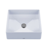 Toto Arvina Square Vessel Fireclay Bathroom Sink, Cotton White - LT574#01