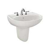 Toto Supreme Oval Wall-Mount Bathroom Sink With Cefiontect And Shroud For 4 Inch Center Faucets, Colonial White - LHT241.4G#11