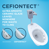 Toto Tornado Flush Commercial Flushometer Floor-Mounted Universal Height Toilet With Cefiontect, Elongated, Cotton White - CT725CUFG#01