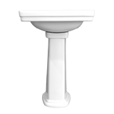 Toto Promenade Pedestal Rectangular 24" x 19-1/4" Bathroom Sink and Shroud for 4 Inch Center Faucets in Cotton White