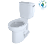Toto Entrada Two-Piece Elongated 1.28 GPF Universal Height Toilet With Right-Hand Trip Lever, Cotton White - CST244EFR#01