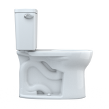 Toto Drake Two-Piece Round 1.28 GPF Universal Height Tornado Flush Toilet With Cefiontect, Cotton White - CST775CEFG#01