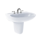 Toto Prominence Oval Wall-Mount Bathroom Sink With Cefiontect And Shroud For 4 Inch Center Faucets, Cotton White - LHT242.4G#01