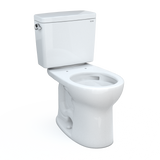 Toto Drake Two-Piece Round 1.6 GPF Universal Height Tornado Flush Toilet With Cefiontect, Cotton White - CST775CSFG#01
