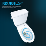 Toto Drake Two-Piece Round 1.6 GPF Universal Height Tornado Flush Toilet With Cefiontect, Cotton White - CST775CSFG#01