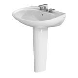 Toto Prominence Oval Basin Pedestal Bathroom Sink With Cefiontect For 8 Inch Center Faucets, Cotton White - LPT242.8G#01