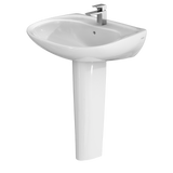 Toto Prominence Oval Basin Pedestal Bathroom Sink With Cefiontect For Single Hole Faucets, Cotton White - LPT242G#01