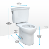 Toto Drake Transitional Two-Piece Round 1.28 GPF Universal Height Tornado Flush Toilet With Cefiontect, Bone - CST785CEFG#03