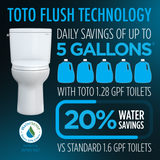 Toto Drake Two Piece Elongated Transitional Tornado Flush Toilet 1.28 GPF Less Seat in Sedona Beige
