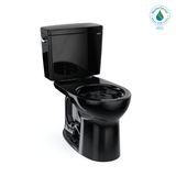 Toto Drake Two-Piece Round 1.28 GPF Universal Height Tornado Flush Toilet With Cefiontect, Ebony - CST775CEF#51
