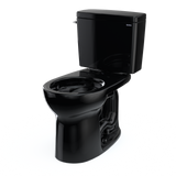 Toto Drake Two Piece Round Tornado Flush Universal Height Toilet 1.28 GPF Less Seat in Ebony