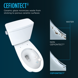 Toto Drake Transitional Two-Piece Elongated 1.28 GPF Universal Height Tornado Flush Toilet With Cefiontect And Softclose Seat, Washlet+ Ready, Cotton White - MS786124CEFG#01