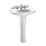 Toto Dartmouth Rectangular Pedestal Bathroom Sink With Arched Front For 4 Inch Center Faucets, Cotton White - LPT642.4#01