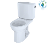 Toto Drake II Two-Piece Round 1.28 GPF Universal Height Toilet With Cefiontect And Right-Hand Trip Lever, Cotton White - CST453CEFRG#01