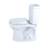 Toto Drake II Two-Piece Round 1.28 GPF Universal Height Toilet With Cefiontect And Right-Hand Trip Lever, Cotton White - CST453CEFRG#01