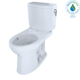 Toto Drake II Two Piece Elongated Universal Height Toilet with CEFIONTECT and Right Hand Lever 1.0 GPF Less Seat in Cotton White