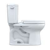 Toto Drake II Two-Piece Elongated 1.28 GPF Universal Height Toilet With Cefiontect And SS124 Softclose Seat, Washlet+ Ready, Cotton White - MS454124CEFG#01