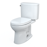 Toto Drake II Two-Piece Elongated 1.28 GPF Universal Height Toilet With Cefiontect And SS124 Softclose Seat, Washlet+ Ready, Cotton White - MS454124CEFG#01